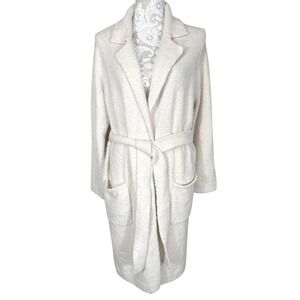 Cupcakes and Cashmere Womens Cardigan Duster Sweater Coat Belted Beige Large